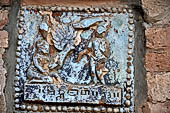 Bagan Myanmar. Dhammayazika pagoda, glazed Jataka plaques. 